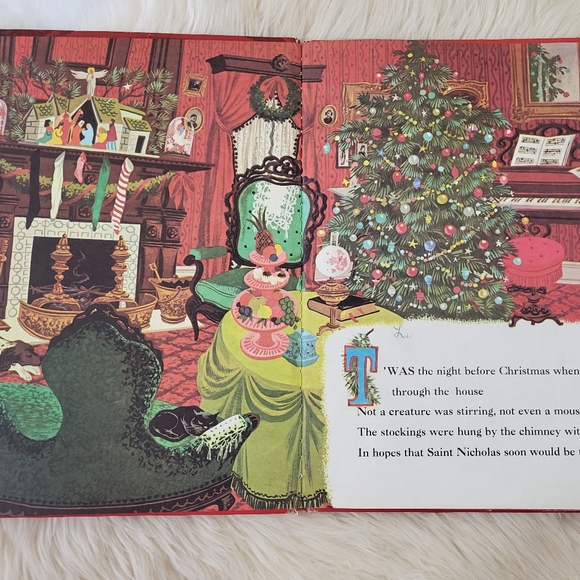 VTG 1960 NIGHT BEFORE CHRISTMAS Whitman Giant Tell a Tale Book Clement C Moore - Picture 8 of 16